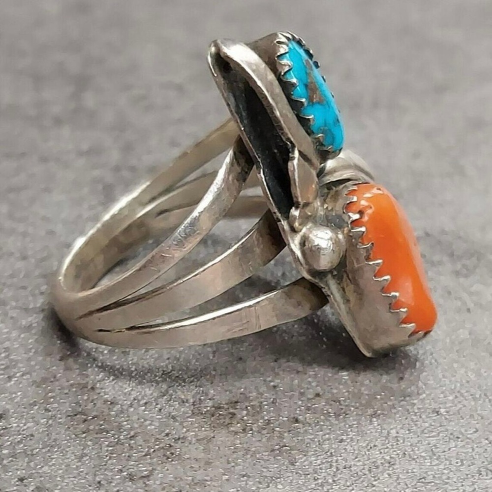 Sterling Silver Navajo Turquoise Ring Size 7.5 5.5G - Picture 4 of 4